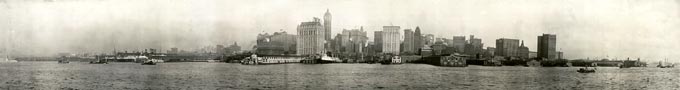 Панорама Манхеттена приблизительно 1908-09 года