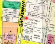 Эквитбл билдинг на карте Манхеттена